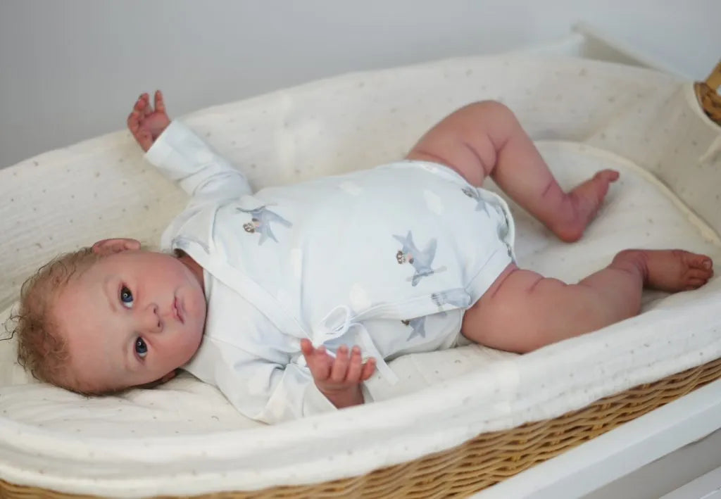 Baby Reborn Muñeco Liz Niña, 55 cm, 3.400 kg Ojos Abiertos + Pack Premium