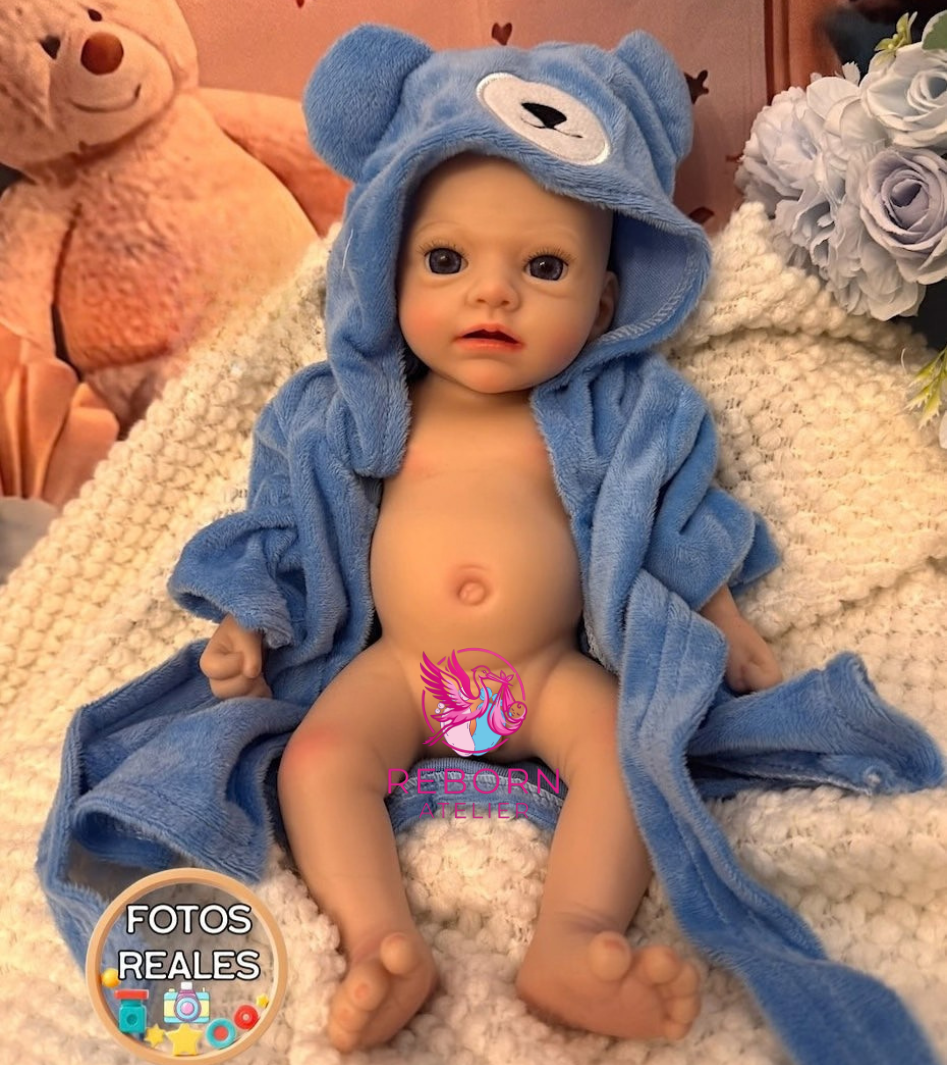 Juguete Reborn Silicona Ariel Niño Hiperrealista 33cm/1.2kg