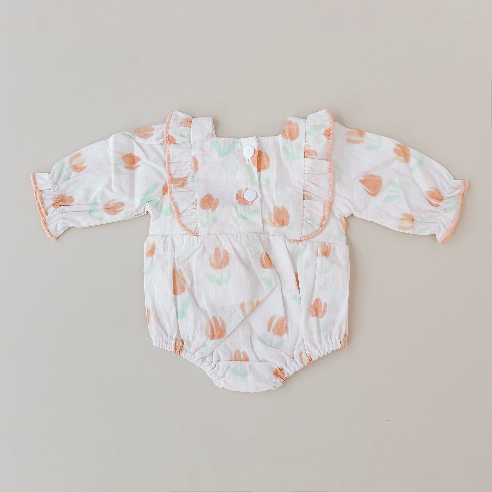 Piel con estampado floral y volantes con cierre de velcro – Para bebés reborn de 44 a 52 cm