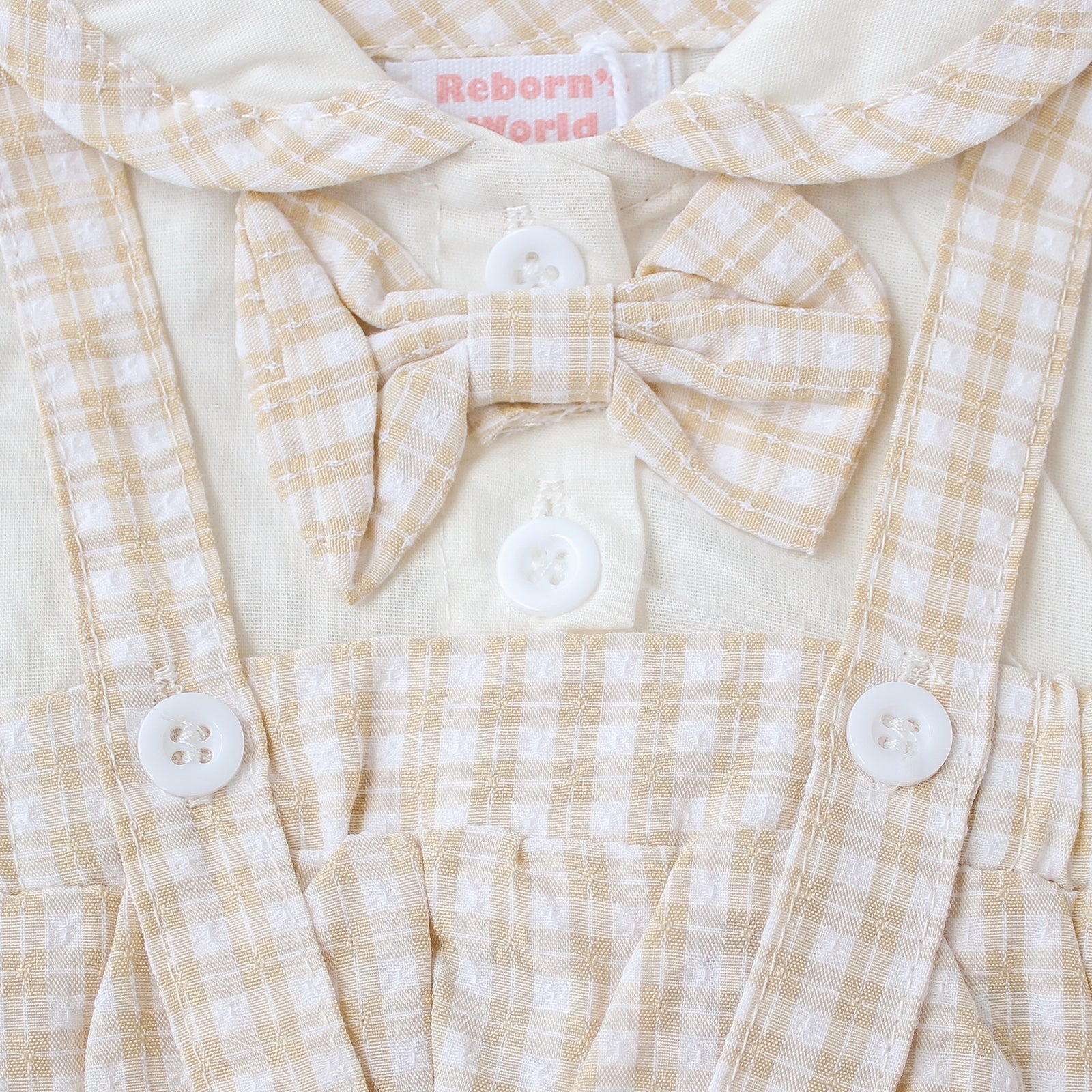 Mascota Quadro con camiseta y pajarita - Para bebés reborn de 44 a 52 cm