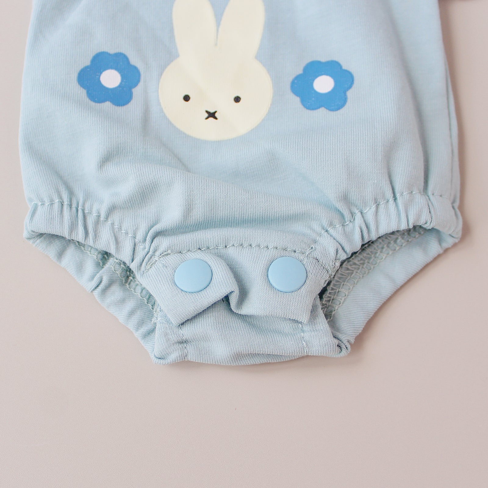 Ranita cuello bobo celeste print conejito – Para bebés reborn de 33cm