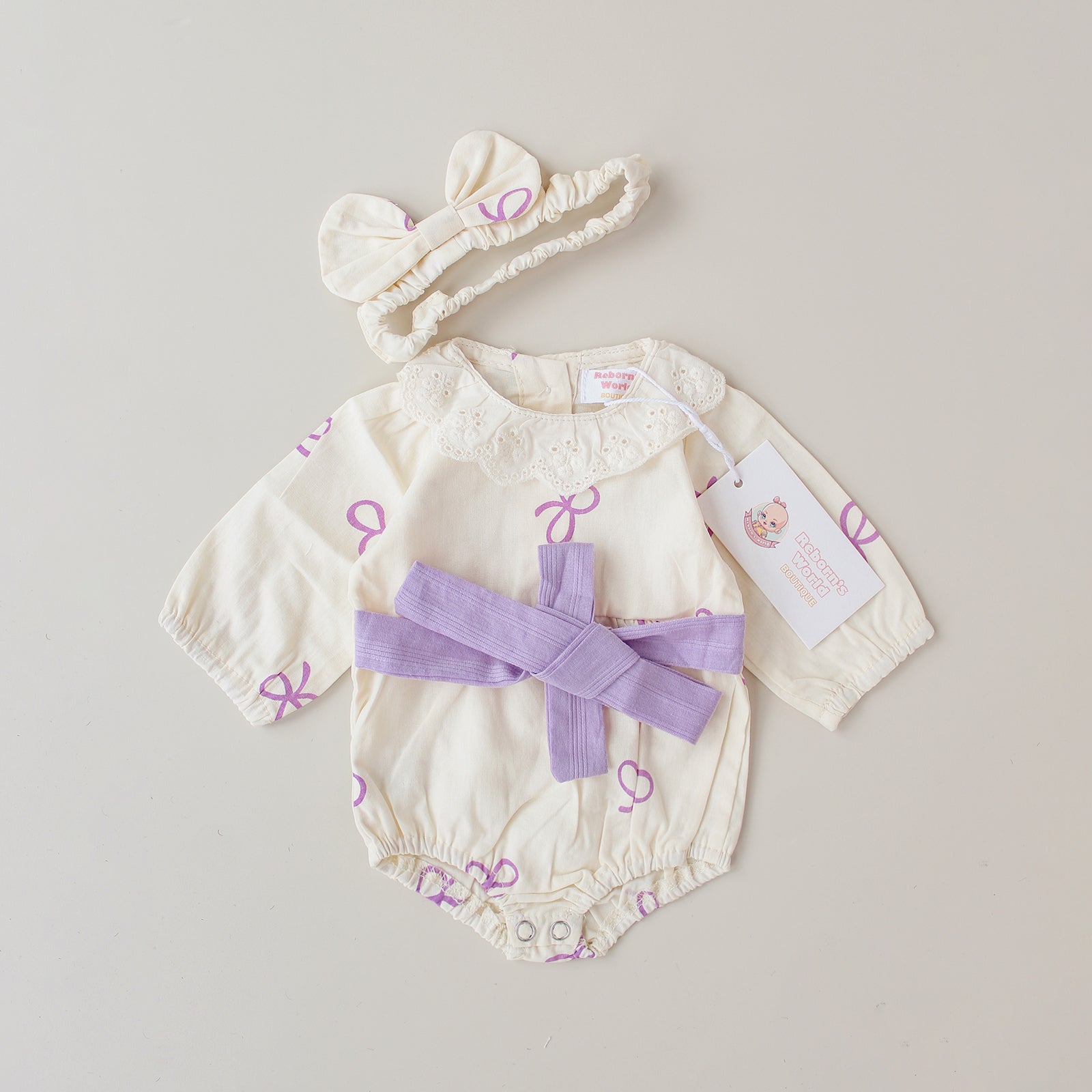 Conjunto de piel suave con celda de presión y diadema suelta - Para bebés reborn de 44 a 52 cm