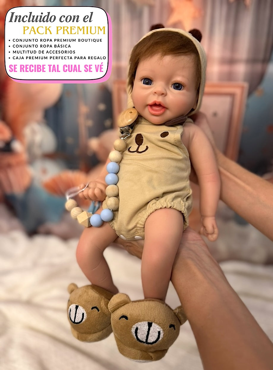 Reborn Silicona Muñeco Pelo Buba Niño 36cm/1.6kg + Pack Premium