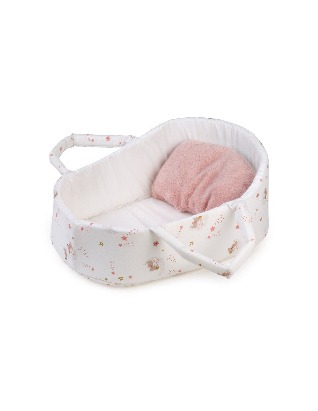 Portabebés reborn rosa y blanco – Compatible con bebés de 42 a 46 cm.