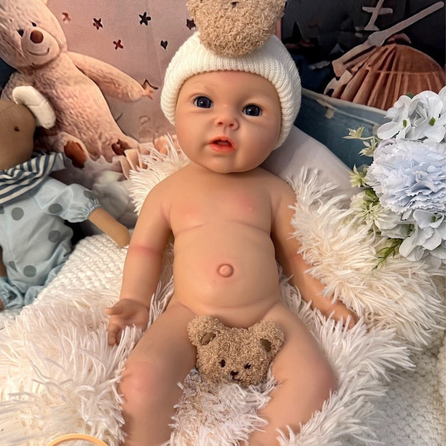 Muñeca Reborn de silicona Leslie Baby de 47 cm y 2,8 kg.