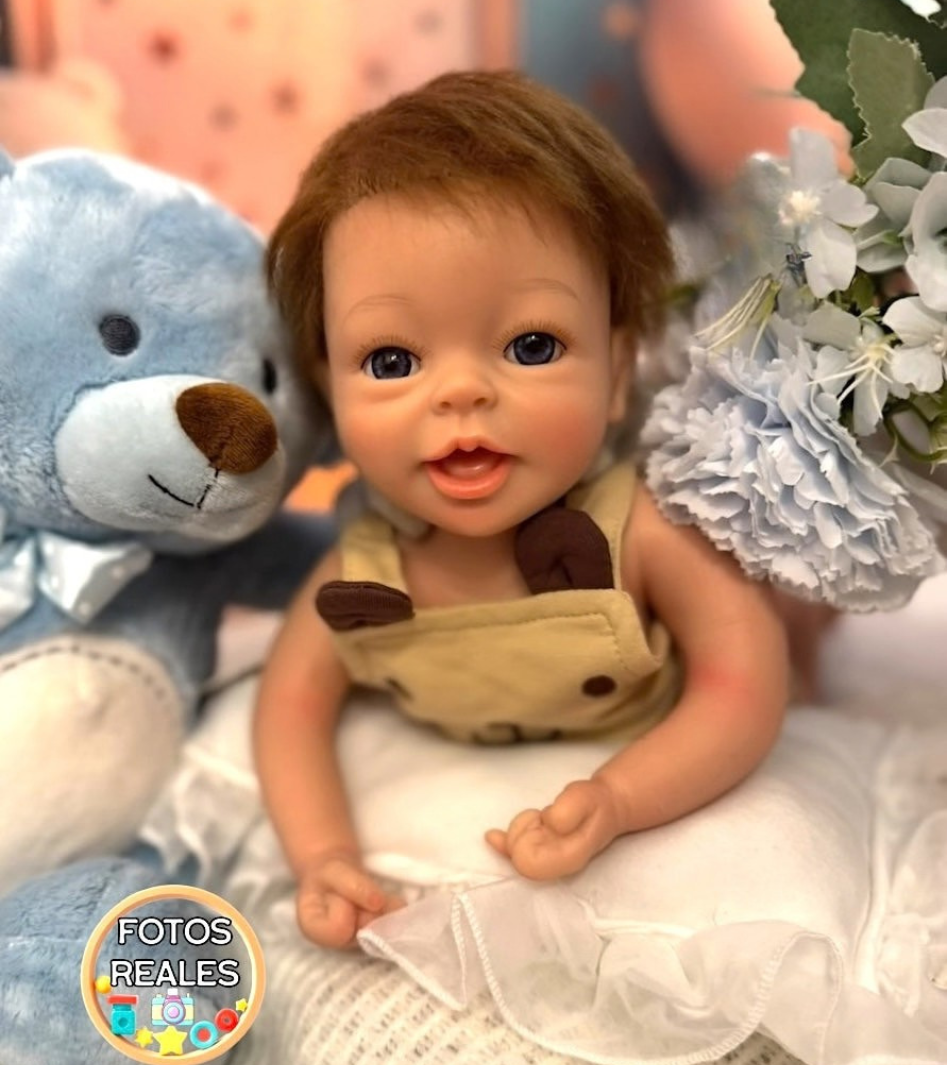 Reborn Silicona Muñeco Pelo Buba Niño 36cm/1.6kg