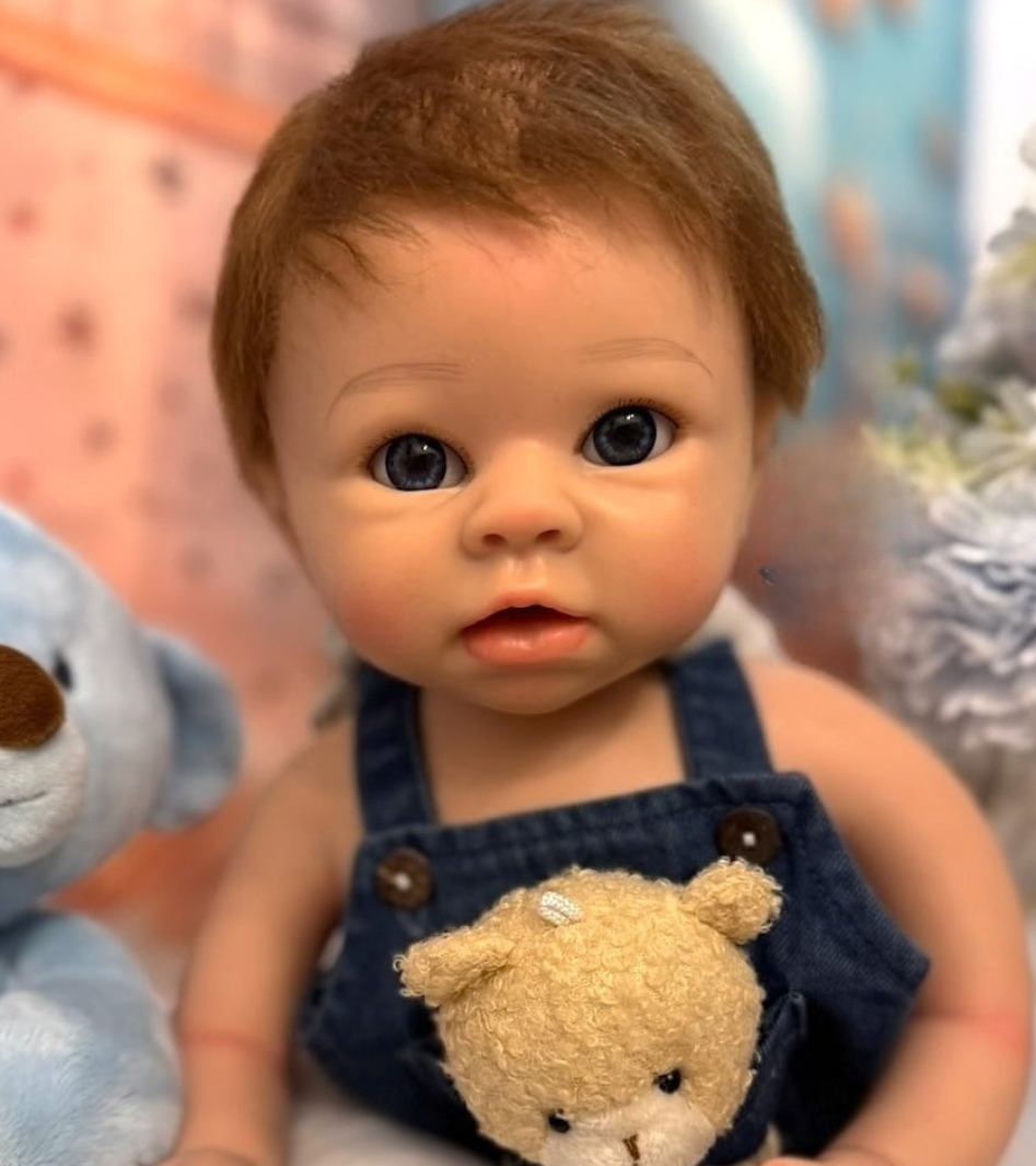 Reborn Silicona Muñeco Pelo Milú Niño 52cm/4kg
