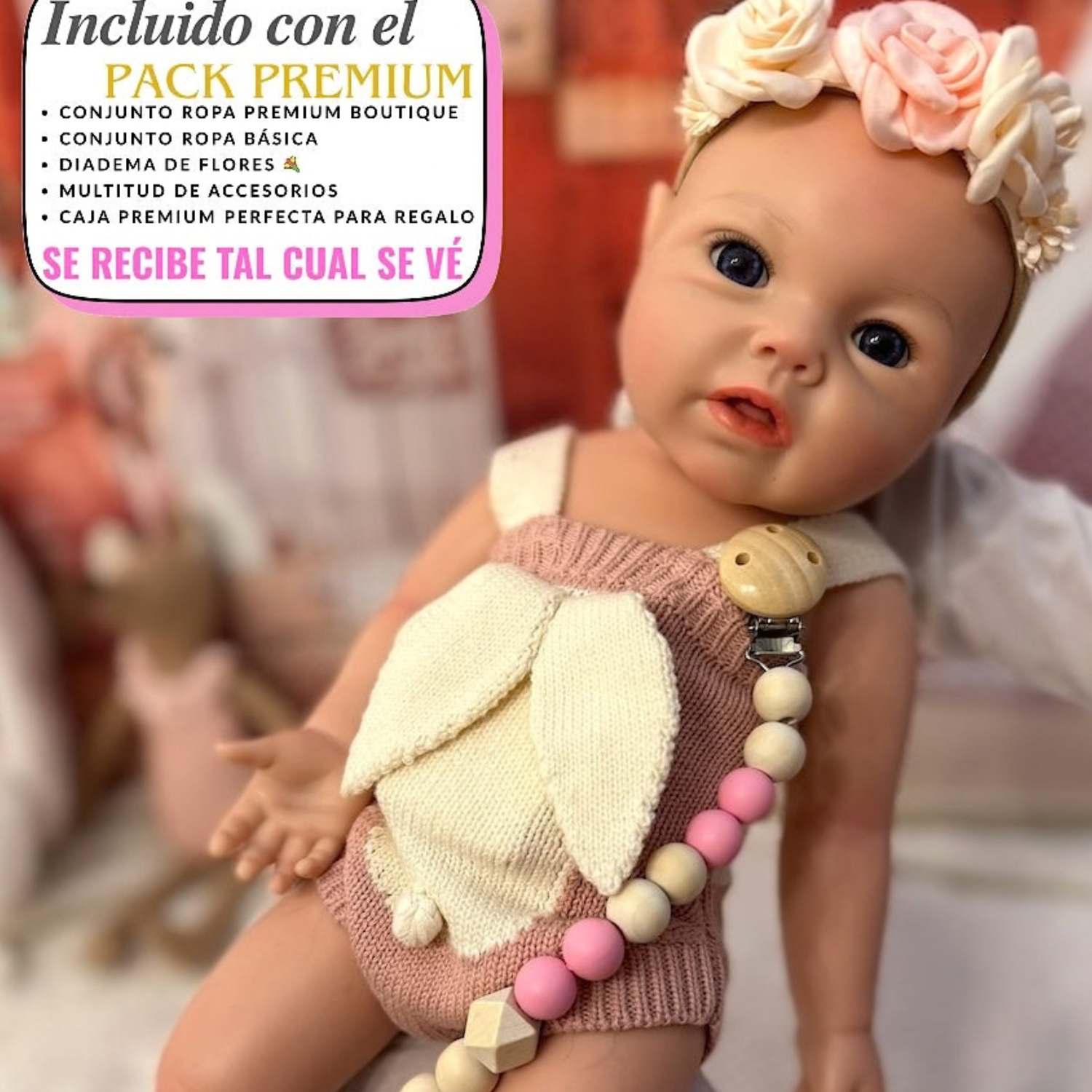 Taza de silicona Leslie Baby Reborn de 47 cm y 2,8 kg