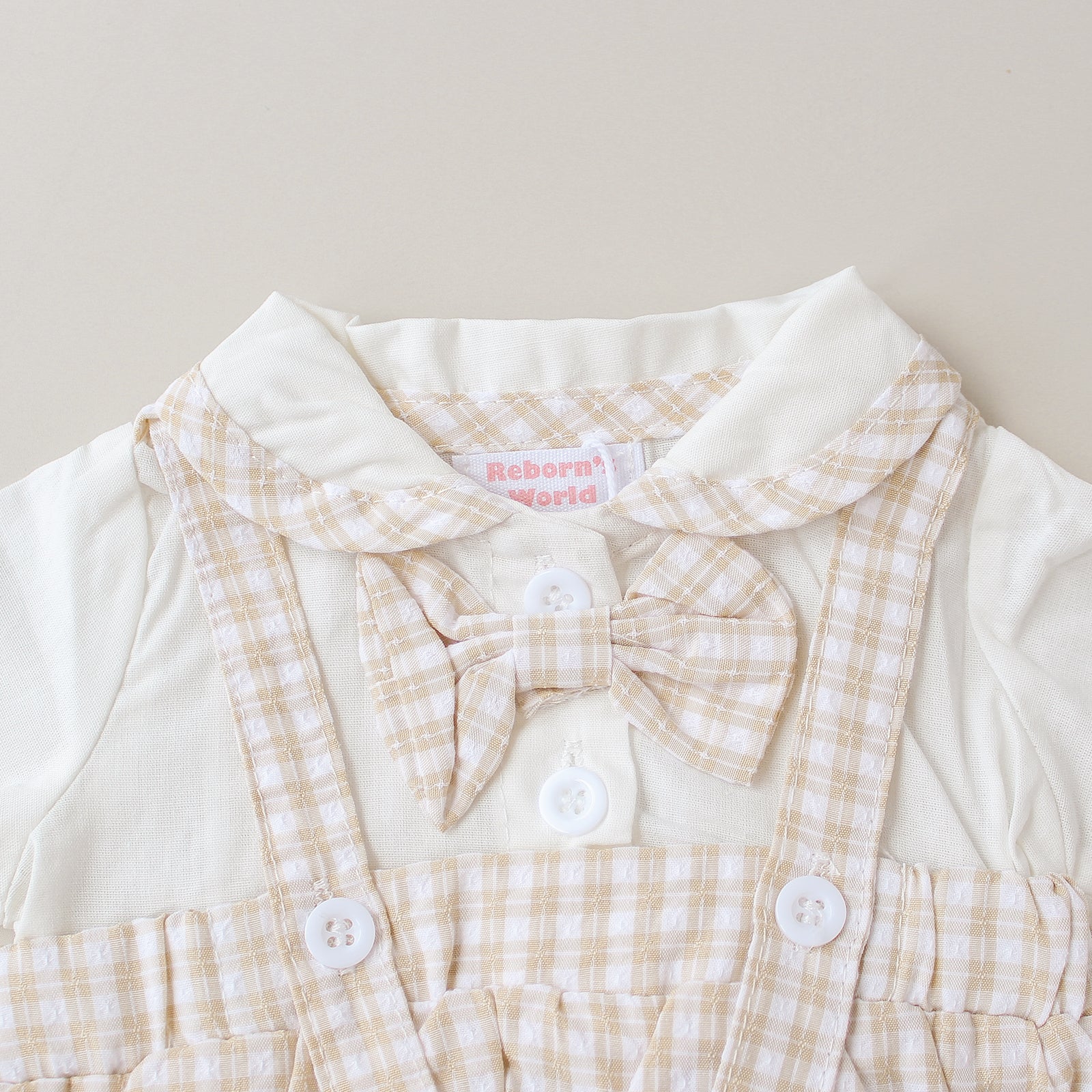 Mascota Quadro con camiseta y pajarita - Para bebés reborn de 44 a 52 cm 