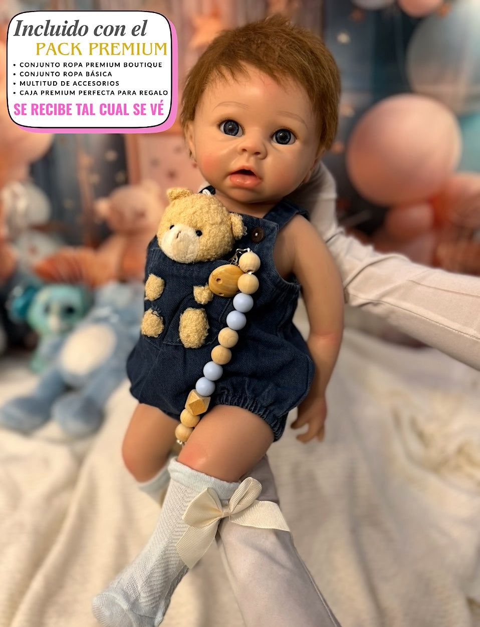 Reborn Silicona Muñeco Pelo Milú Niño 52cm/4kg