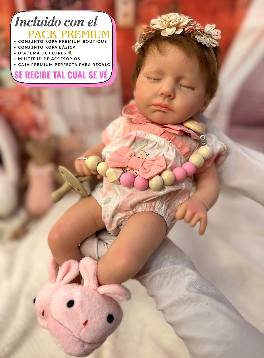 Muñeca Reborn Silicona Pelo Alma Niña 37cm / 1.6kg  + Pack Premium